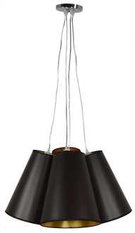 Lampadario moderno 4 cappelli neri Ø cm. 60 h 130