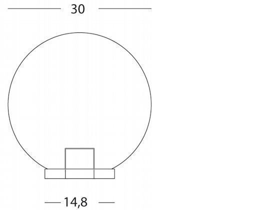 Lampione da giardino in termoplastico con sfera chiara Ø 30cm nero