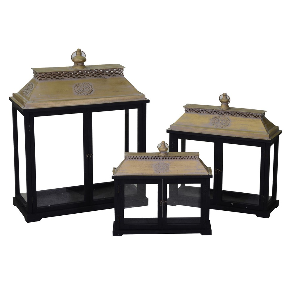 Lanterna in legno 1-3 nero