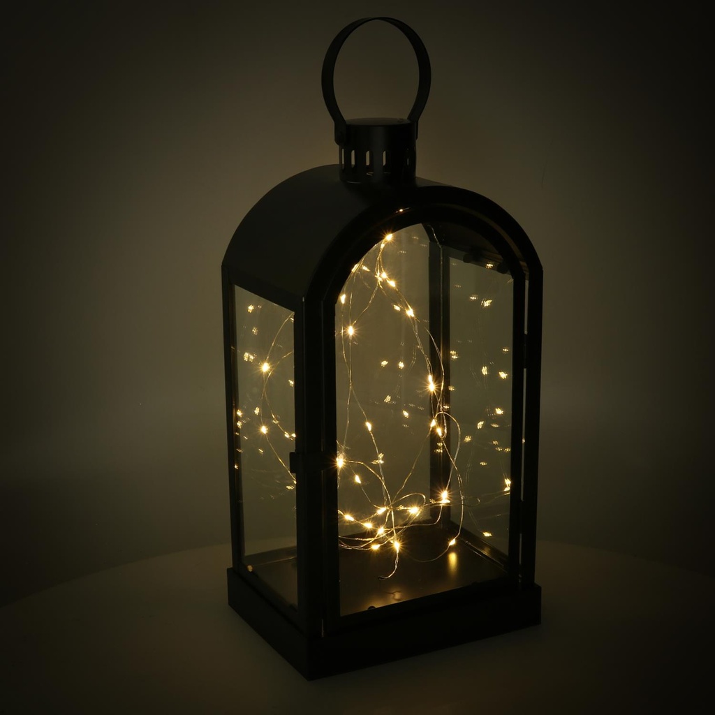 Lanterna led metallo nero cm20,2x15,2h38,5-46