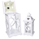 Lanterna legno 1-2 bianco cm21x21h50