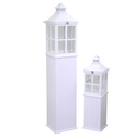 Rectangular white wooden lantern 1-2cm27x27h135