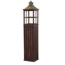 Rectangular dark brown wooden lantern 1-2cm27x27h135