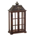 Rectangular dark brown wooden lantern 1-3 cm40x24h85
