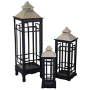 Wooden lantern 1-3 black cm35x35h118