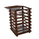 Rectangular brown wooden lantern cm23,5x23h49