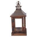 Lanterna legno marrone scurorettangolare cm17x17h37