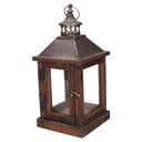 Lanterna legno marrone scurorettangolare cm17x17h37