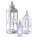 Lanterna legno metallo 1-3 bianco quadro cm22,5x22,5h75,5