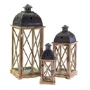 Lanterna legno metallo 1-3 rustico antracite quadro cm31,5x31,5h81