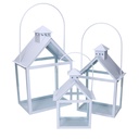 White metal lantern 1-3 cm27x18,2h41-51