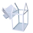 White metal lantern 1-3 cm27x18,2h41-51