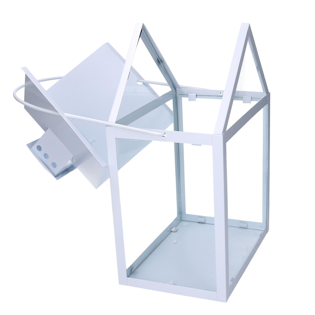 White metal lantern 1-3 cm27x18,2h41-51