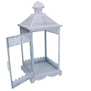 Lanterna metallo 1-3 bianco opaco argentato quadro cm24x24h52,5