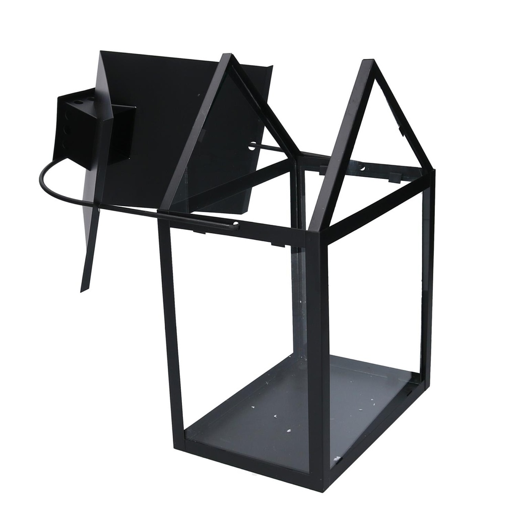 Black metal lantern 1-3 cm27x18,2h41-51