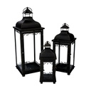 Metal lantern 1-3 black and gold cm20x20h53,2