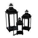 Metal lantern 1-3 black and gold cm20x20h53,2