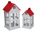 Lanterna metallo 1-3 tetto rosso quadrocm17x17h34