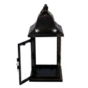Lanterna metallo nero e oro quadro cm14x14h33