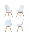 4x Sedia nordic Carlotta bianca STS