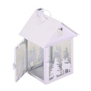 Lanterna metallo renna bianco rettangolare cm16x15h26