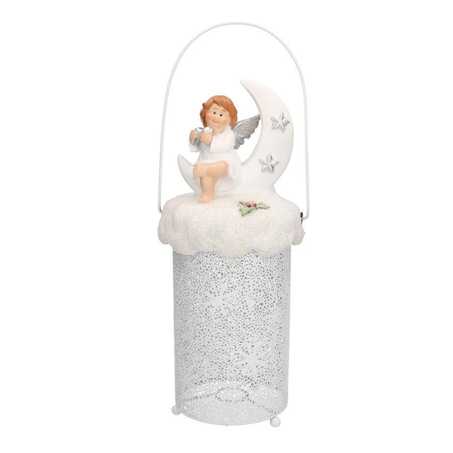 Lanterna metallo resina bianco angelo cmø14h37/45