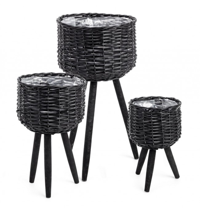 4x Set3 C.Vaso Tripod Nero