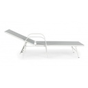 Lettino Arent in acciaio e con braccioli bianco cm 195
