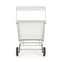 Lettino Cross con ruote in alluminio bianco