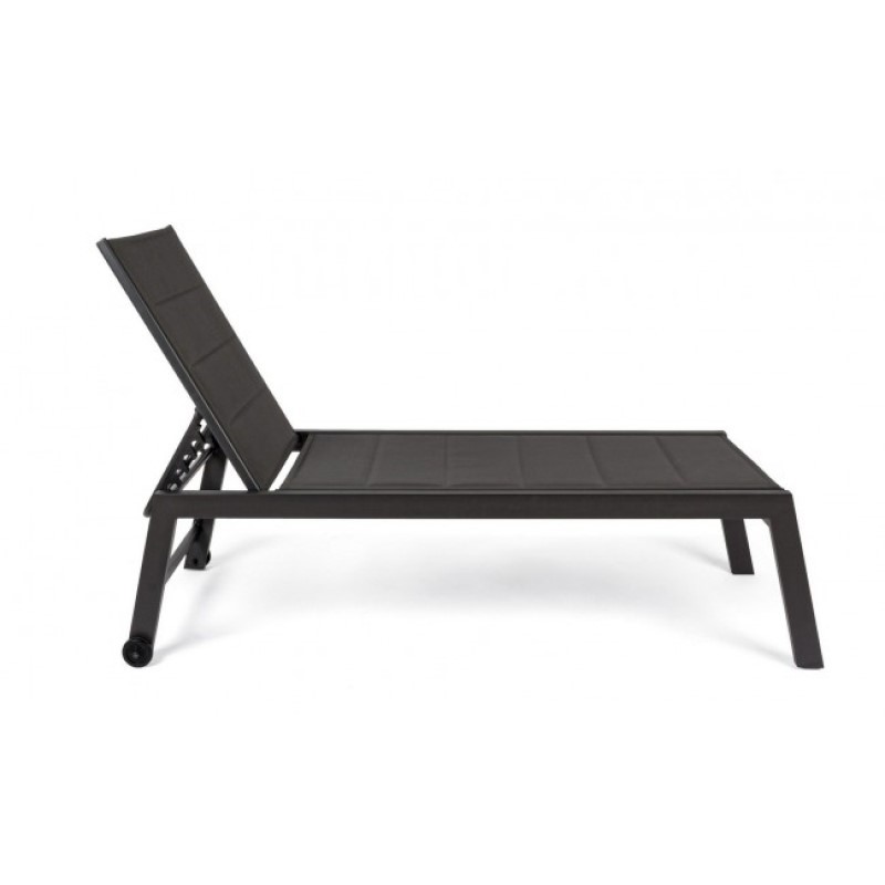 Lettino alto in alluminio  con ruote Hilde antracite 32h cm