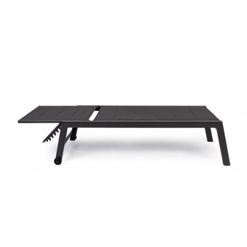 Lettino alto in alluminio  con ruote Hilde antracite 32h cm