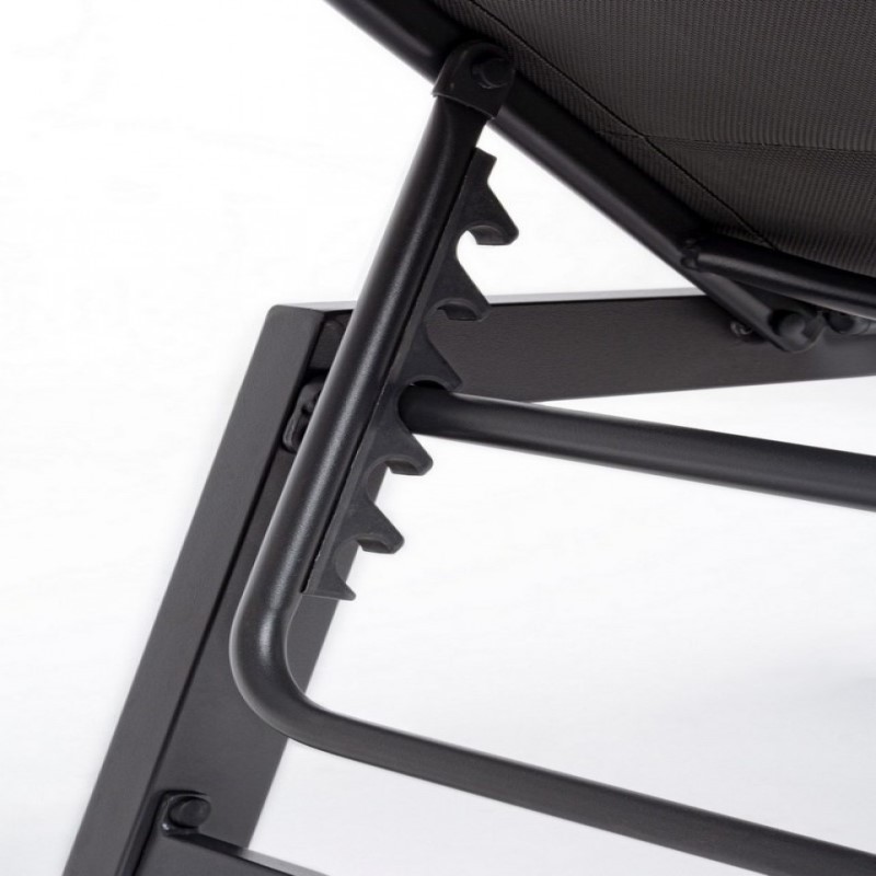 Lettino alto in alluminio  con ruote Hilde antracite 32h cm