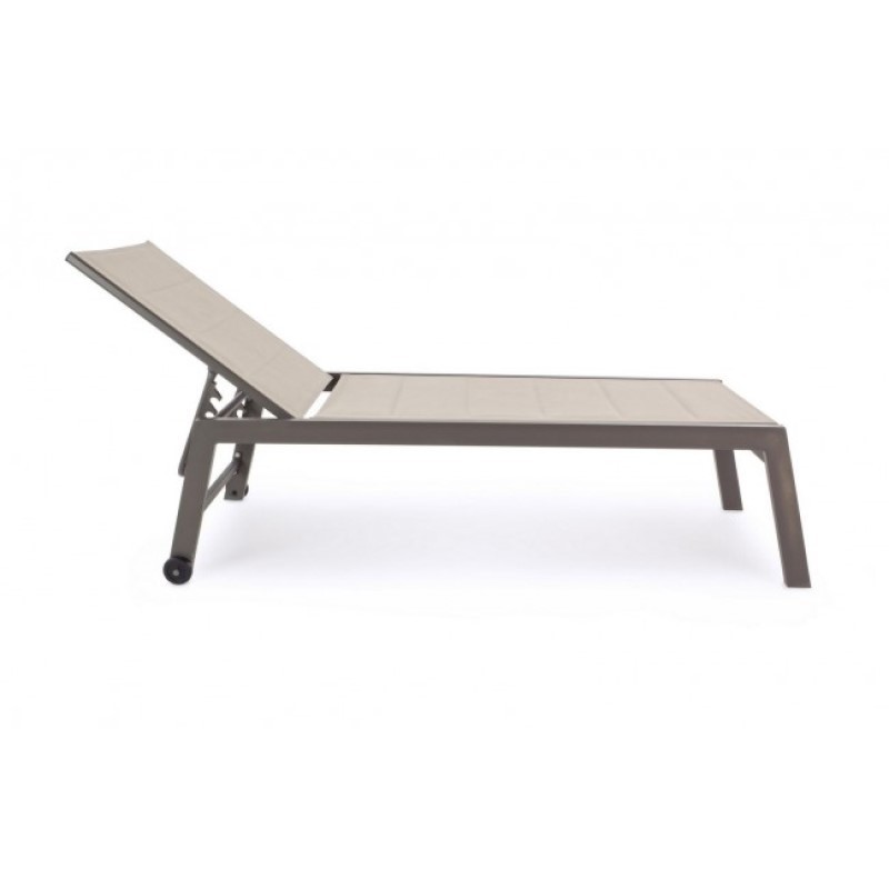 Lettino alto in alluminio con ruote Hilde coffee