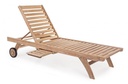 Lettino con ruote in Teak