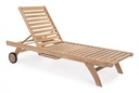 Lettino con ruote in Teak