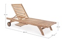 Lettino con ruote in Teak