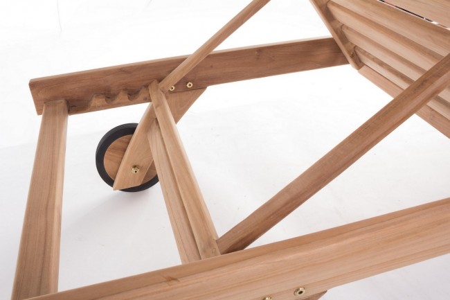 Lettino con ruote in Teak