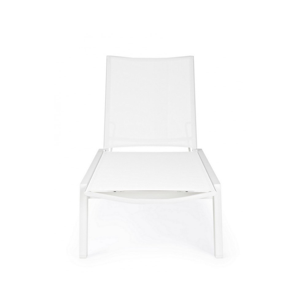 Lettino in alluminio Cruise con ruote bianco