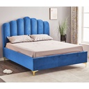 Letto Matrimoniale Contenitore Artu Blu Testiera Smerlata L 171 x P 209 x H 138 cm