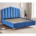 Letto Matrimoniale Contenitore Artu Blu Testiera Smerlata L 171 x P 209 x H 138 cm