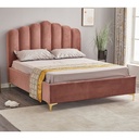 Letto Matrimoniale Contenitore Artu Rosa Testiera Smerlata Rete Inclusa 160x190 cm
