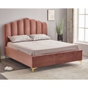 Letto Matrimoniale Contenitore Artu Rosa Testiera Smerlata Rete Inclusa 160x190 cm