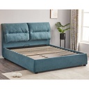 Letto Matrimoniale Contenitore Safira Tessuto Blu L 173 x P 214,5 x H 112 cm