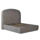 Letto Matrimoniale Contenitore con Testiera Arrotondata Grigio Chiaro Button1