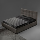 Letto matrimoniale Napoli tessuto tortora con contenitore