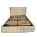 Letto matrimoniale contenitore Buttonsquare champagne con testiera trapuntata
