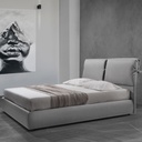 Letto matrimoniale contenitore Fiocco tessuto grigio