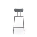 4x Sgabello in polipropilene con seduta grigia