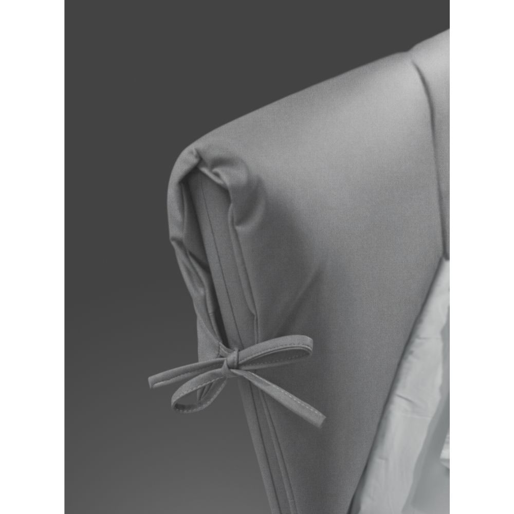 Letto matrimoniale contenitore Fiocco tessuto grigio