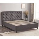 Letto matrimoniale contenitore Idra grigio scuro testiera con bottoni L 170 x P 207,5 X H 114 cm